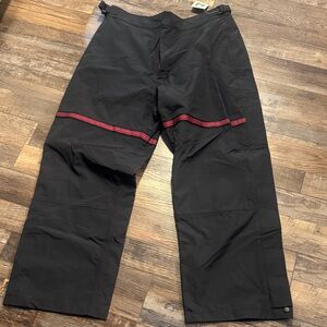 CINTAS size L Men's Black Waterproof Pants with Red Trim